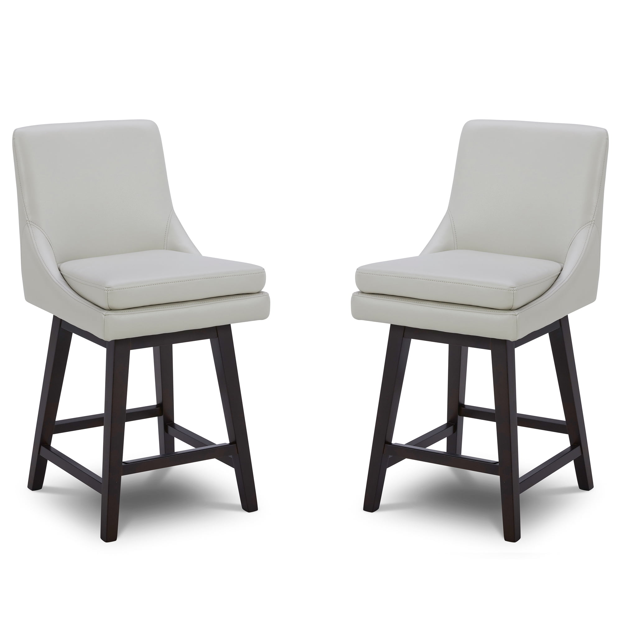 CHITA 26 inch Swivel Counter Height Barstools Set of 2, Faux Leather in