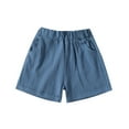 thumbnail image 3 of Fozruso Toddler Boys Girls Soild Sport Shorts Kids Beach Shorts With Pocket Boys Casual Shorts(Blue), 3 of 7