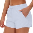thumbnail image 2 of Women's Running Shorts with Liner 3 Zipper Pockets Elastic Workout Athletic Gym Yoga Shorts, 2XL, 2 of 5