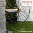 thumbnail image 6 of Alpine Corporation 18" Round Outdoor Birdbath Bowl Topper with Colorful Painted Flowers Design, 6 of 15