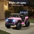 thumbnail image 6 of Outfunny 24V Kids Ride on Truck, 4WD 2 Seater Electric Ride on Toys Car for Big Kids w/ Remote, 4x200W Motor - Light Pink, 6 of 10