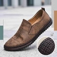 thumbnail image 5 of Men's Suede-Look Perforated Slip-On Loafers – Lightweight Casual Driving Shoes with Hand-Stitched Detail, 5 of 7