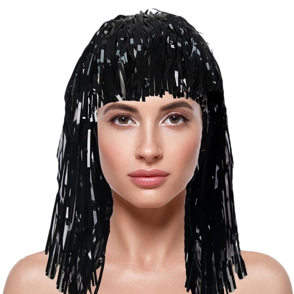 MEICHEN Women's Colorful Tassel Wig Shiny Festival Headpiece for Cheerleaders Sports Fans and Party