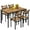 vintage brown, variant on Baxluxe  4-person dining table and chair set, farmhouse-style kitchen dining table set, solid wood tabletop dining table, comes with 4 backrest chairs, vintage brown.
