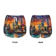 thumbnail image 3 of Rateoe Neon Shanghai Cityscape Night Printed 2 in 1 Women's Workout Shorts for Athletic Gym Running Shorts with Phone Pockets-XX-Large, 3 of 7