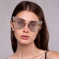 thumbnail image 2 of Lunettes de Soleil Sans Monture Papillon pour Femmes Lunettes Vintage avec Strass, 2 of 9