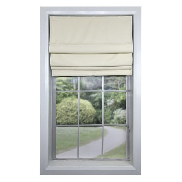 Versailles - Cordless Roman Shade, Octavia Collection, Darkening Fabric, 34" x 63", Ivory