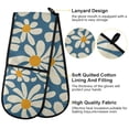thumbnail image 2 of Yayeee Double Oven Mitt Kitchen Heat Resistant Baking 35" x7" Quilted Cotton Glove, Whimsy Daisy Pattern, 2 of 6