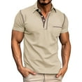 thumbnail image 1 of Men's Shirts - Classic Raglan Sleeve Top with Pocket Stripe Stitching for Spring Everyday Wear, 1 of 6