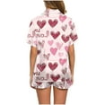 thumbnail image 6 of Goodtrade8 Womens Short Sleeved Tops Shorts Pajama Sets Soft Valentines Day Sleepwear Loungewear Pjs Sets Gifts for Girlfriend 2 Pieces Love Home Pajamas for Women Summer, 6 of 7
