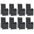thumbnail image 2 of vidaXL 9 Piece Garden Dining Set with Cushions Black Poly Rattan, 2 of 5