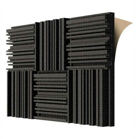 6 Pcs Self-Adhesive Acoustic Foam Panels Black