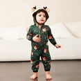 thumbnail image 4 of Family Matching Christmas Jumpsuit, Cute Vacation Reindeer Print One Piece Pajamas, Hooded Holiday Sleepwear Nightwear, 4 of 10