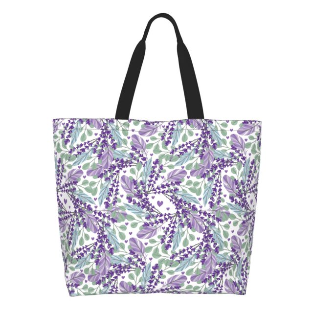 Easygdp Lavender Flowers Bolsas Tote para Mujer, Bolsos de Hombro para Viaje, Bolsos de Mano de Gran Capacidad para Compras y Trabajo