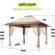 thumbnail image 3 of 13x13 instant pop - up outdoor canopy tent con mosquito netting y 4 sandbags, ideal para para backyard, patio, y garden (khaki), 3 of 7