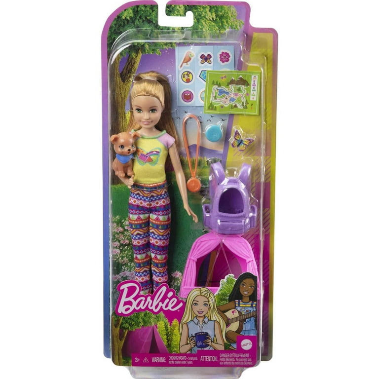Barbie It Takes Two Stacie Camping Doll with Pet Puppy Accessories 3 to 7 Year Olds