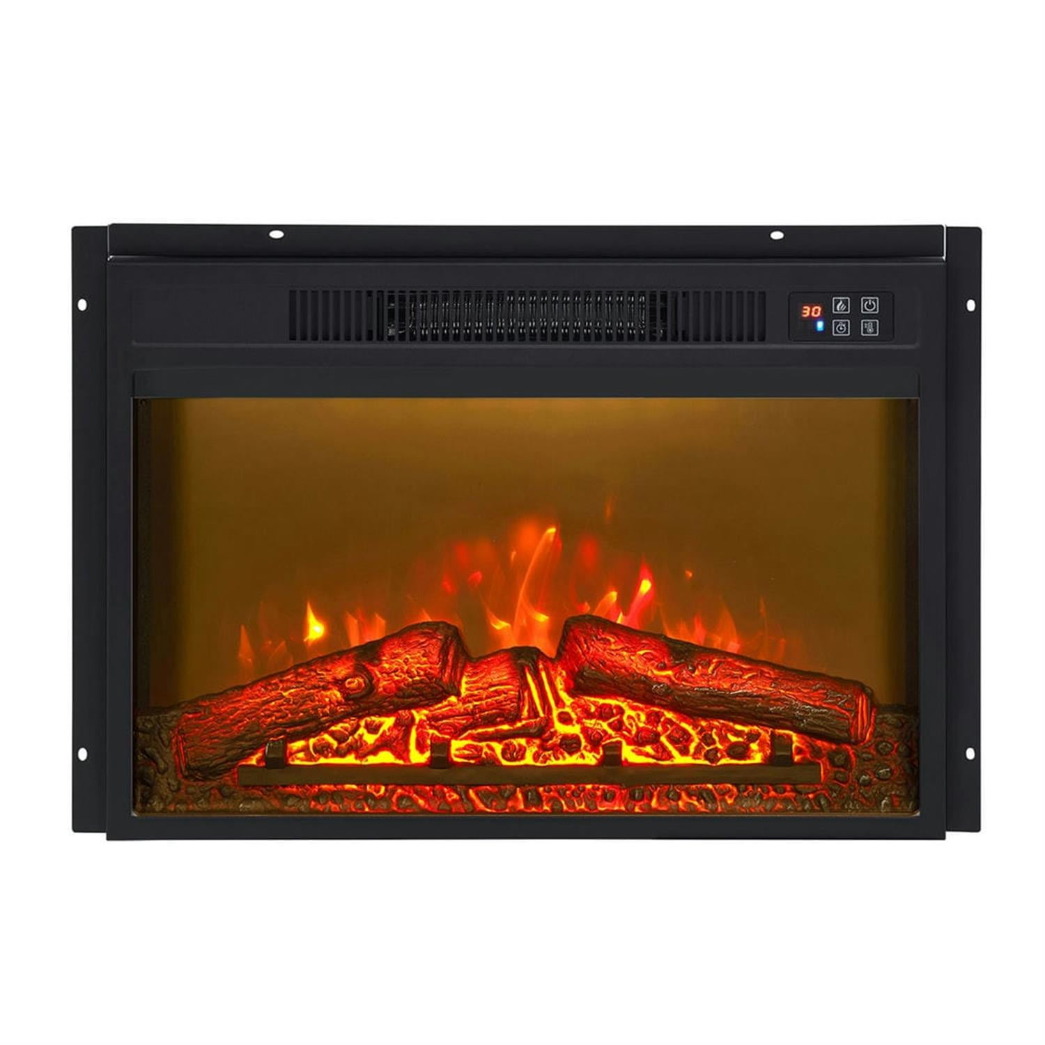 Demi Bonn Modern Farmhouse TV Media Stand for TV Up to 65'', Large Barn Inspired Home Entertainment Console with 23" Fireplace Insert, Open Shelves and Closed Cabinets, White