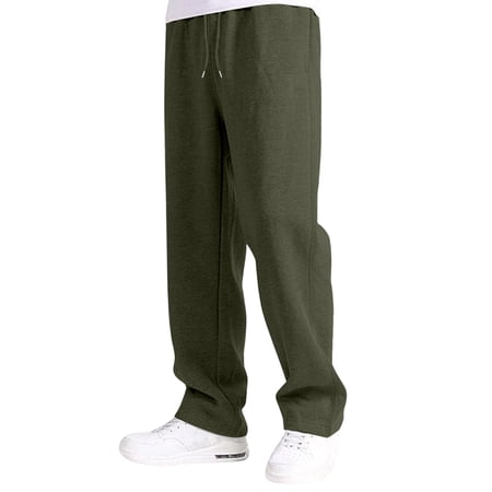 SONXAHE Big Boy Solid Sweatpants Elastic Waist Straight Fit Drawstring Casual Sporty Basic Jogger Pants Army Green
