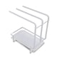 thumbnail image 4 of Soporte de esponja con bandeja de drenaje de secado rápido, fondo hueco, estante de secado de paños de cocina a prueba de herrumbre para fregadero de cocina y baño, color blanco, 4 of 10