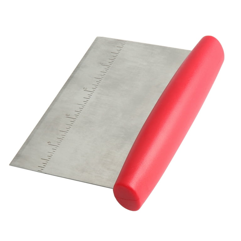 Holiday Time Stainless Steel and Red Silicone Dough Scraper, Dishwasher  Safe