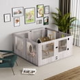 thumbnail image 6 of BingoPaw Large Wooden Dog Whelping Box Playpen with Waterproof Fertility Pad, Clear Acrylic Window, 6 of 11