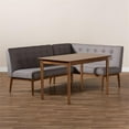 thumbnail image 3 of Baxton Studio Arvid Ensemble Moderne de Coin-Repas en Bois de 3 Pcs avec Tissu Capitonné, Gris, 3 of 6