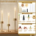 thumbnail image 5 of HIDAWN Gold Hurricane Candle Holders Set of 3, Modern Metal Taper Candle Holder with Clear Glass Cylinder, Indoor/Outdoor Elegant Centerpiece Candlestick Holders, 5 of 9