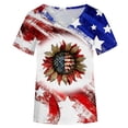 thumbnail image 4 of Fiudx Camisas para Mujer Blusas Casuales de Manga Corta con Cuello En V y Estampado Del Día Independiente de La Moda para Mujer, 4 of 4