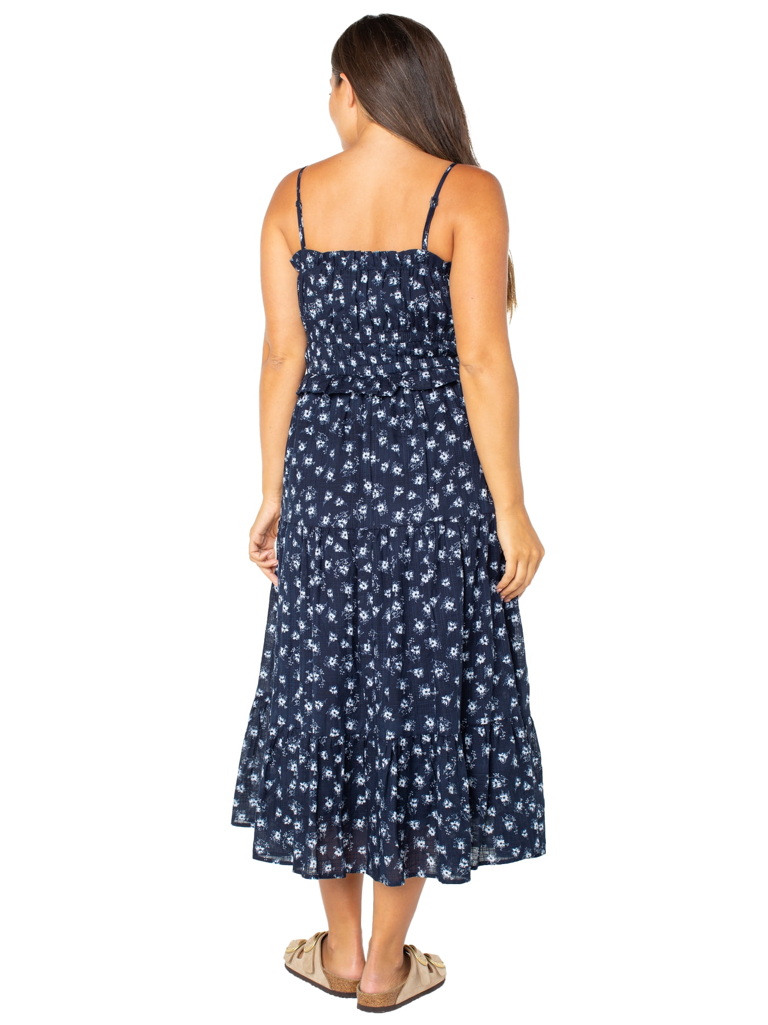 Celebrity Pink Women's Smocked Waist Ruffle Maxi Dress, Sizes S-XL