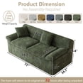 thumbnail image 6 of Tmjmj 71" Loveseat Sofa, Corduroy Memory Foam Cloud Boneless Couch, 3-Seater Compressed Sofa for Living Room Bedroom, No Assembly Required, Green, 6 of 9