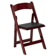 thumbnail image 1 of HERCULES Series Mahogany Wood Folding Chair with Vinyl Padded Seat, 1 of 8