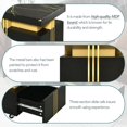 thumbnail image 3 of SESSLIFE Modern Lift Top Coffee Table with Storage, Hidden Compartment and LED Lighting, Multifunctional Centerpiece for Small Spaces, 39.3 Inch, Black, 3 of 12