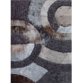 thumbnail image 3 of Circle Earth Tone Design Plush Fluffy Multi-Textural Shag, 7'6" x 10'3" Area Rug/ Carpet by Makymo, 3 of 3