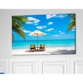thumbnail image 5 of designart pt9446-20-12 turquoise beach with chairs seashore photo canvas print 12" h x 20" w x 1" d 1p blue, 5 of 5
