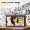 thumbnail image 6 of Digital Smart Picture Frames HD 1920 × 1080, Canupdog 16 inch Wifi Cloud IPS Touch Screen Digital Photo Frames, Share Photos or Videos via Frameo APP, Auto-Rotate, Wall Mount, Motion Sensor, Black, 6 of 8