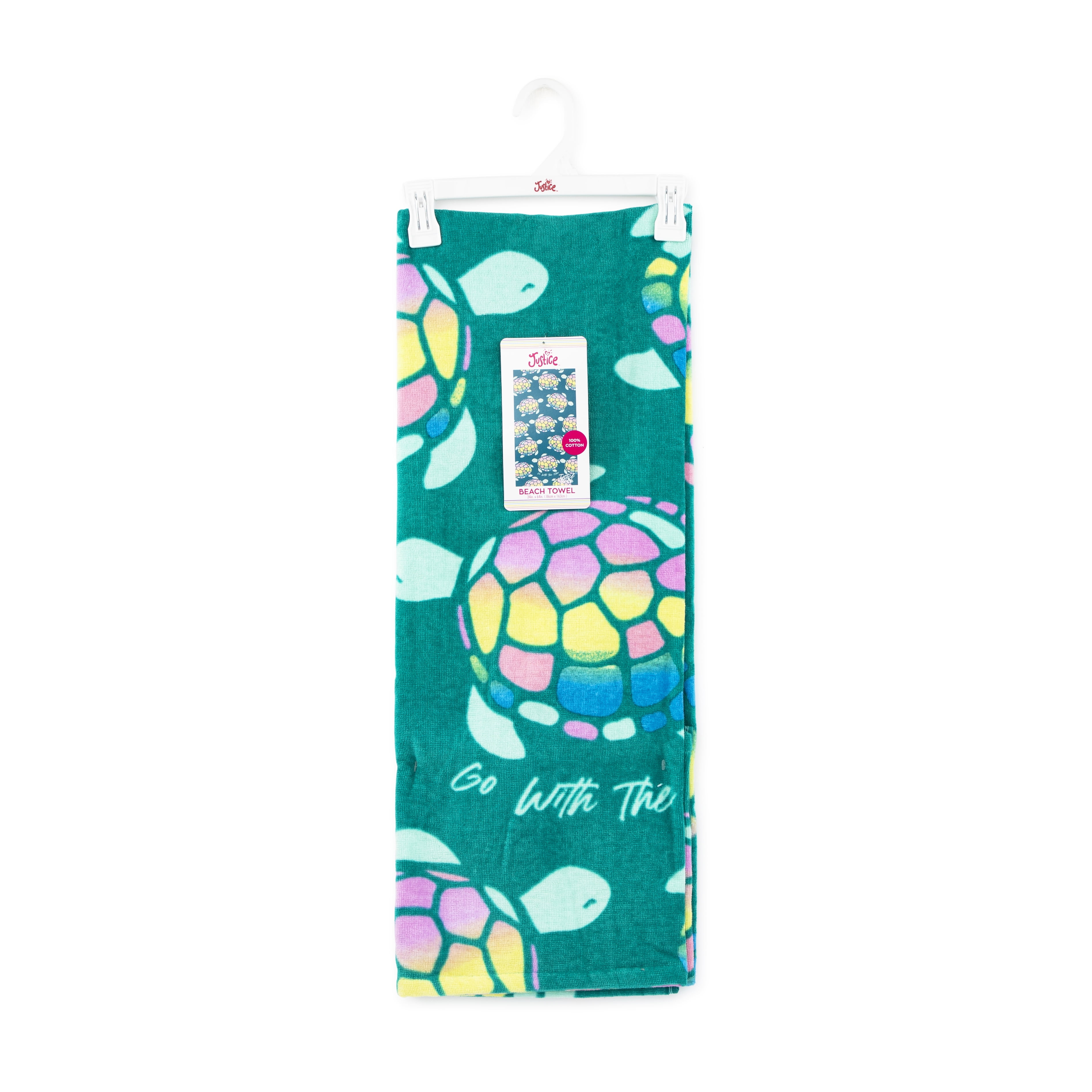 Justice Beach Towel, 100% Cotton, 64 x 34, Turtles