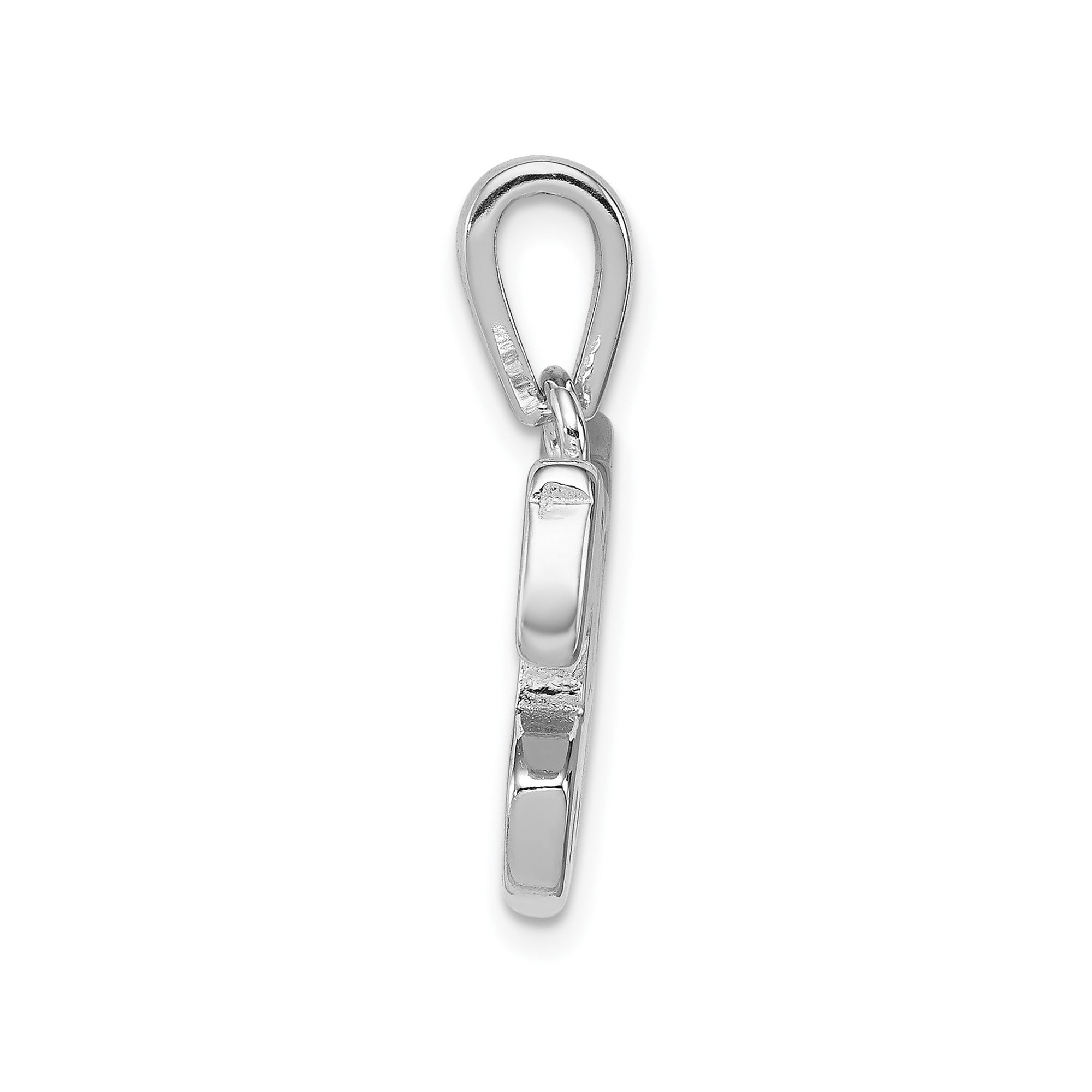 925 Sterling Silver Running Horse Pendant Charm with Lab Created Opal Inlay