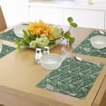 thumbnail image 4 of Ambesonne Palm Leaf Place Mats Set of 4, Watercolor Jungle, Standard Size, Forest Green and White, 4 of 6