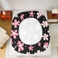 thumbnail image 5 of Homewish Kawaii Blossom Twin Sheet Sets,Cute Flower Floral Twin Fitted Sheet,Pink White Black Flat Sheet For Girl Teens,Super Cozy Room Decor,3-Piece, 5 of 7