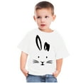 thumbnail image 5 of Zwiiyzr 2024 Toddler T-Shirt Bunny Face Doodle Easter Spring Time Flowers Great Gift Idea Easter Eggs Candy Basket Rabbit Cotton Tail White-150, 5 of 5