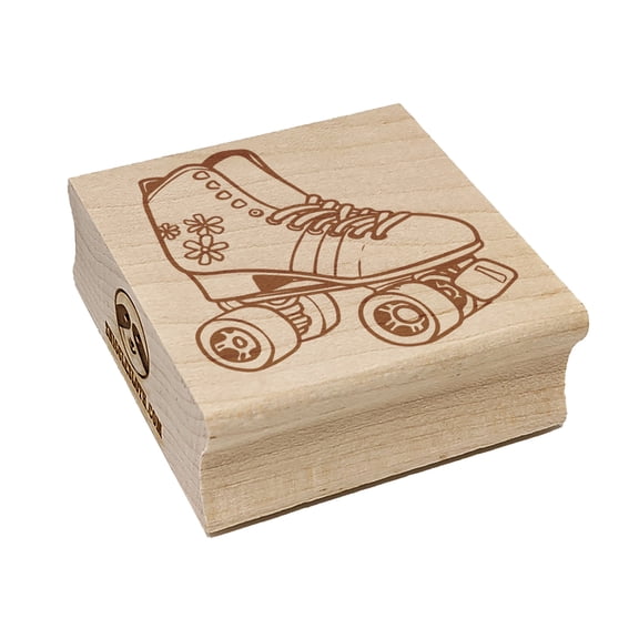 Roller Skates Sports Skating Square Rubber Stamp Stamping Scrapbooking Crafting - Small 1.25in