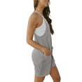 thumbnail image 4 of ADREAMLY Women Sling Short Jumpsuit Summer Racerback Sleeveless Romper with Pockets, 4 of 8