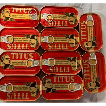 Univer TITUS Meaty Sardines Enveloped in Soybean Oil, Source of Omega-3 Fatty Acids, Pack of 12