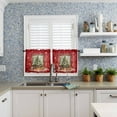 thumbnail image 5 of Christmas Red Kitchen Curtains and Valances Set, Rod Pocket Curtains Tier Farmhouse Window Curtains 36 Inch Length, Xmas Green Pine Tree Ball Snowflake 3 Piece Kitchen Curtains Set, 5 of 6