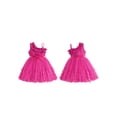 thumbnail image 2 of BemeyourBBs Kids Toddler Girls Fairy Butterfly Tulle Tutu Dress Big Girl Summer Ruffled Dress Cute Sleeveless Ruffle Princess Birthday Party Wedding Guest Dress with Belt, 2 of 9