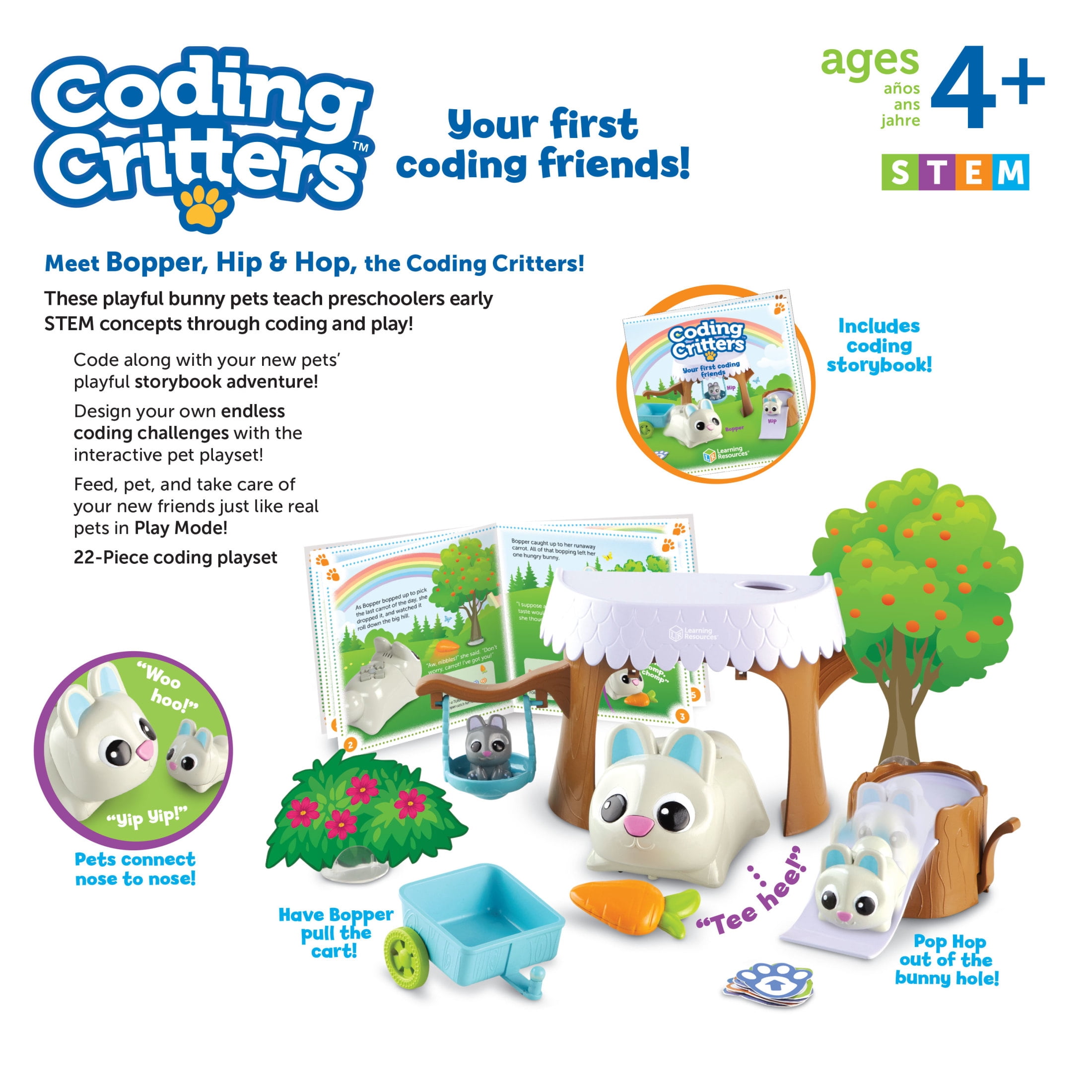 Learning Resources Coding Critters Bopper ,Interactive STEM Coding Pet, Ages 4+