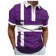 thumbnail image 1 of Gibobby Playera Polo Polos de golf de manga larga para hombre de un cuarto, estilo casual ajustado cuello en V, diseño básico(Morado,XG), 1 of 4