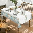 thumbnail image 5 of Fall Tablecloth 60x84 Inch Rectangular, Thanksgiving Autumn Harvest Watercolor Flowers and Pumpkins Blue Table Cover for Party Picnic Dinner Decor, 5 of 6