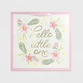thumbnail image 3 of Large Square Foil Print 'Hello Little One' Floral Baby Shower Gift Bag White/Pink, 3 of 4