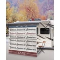 thumbnail image 5 of 4th of July RV Awning Sun Shade Screen 9'X7' United States of America Mesh Sunscreen Stars Stripes Wood Grain Awning Shade Screen with Zipper UV Blocker Completed Kits for RV Motorhome Camper, 5 of 7